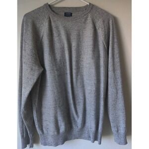 J.CREW Sweater Men's X-Large Raglan Budded Pullover Heather‎ Gray Cotton